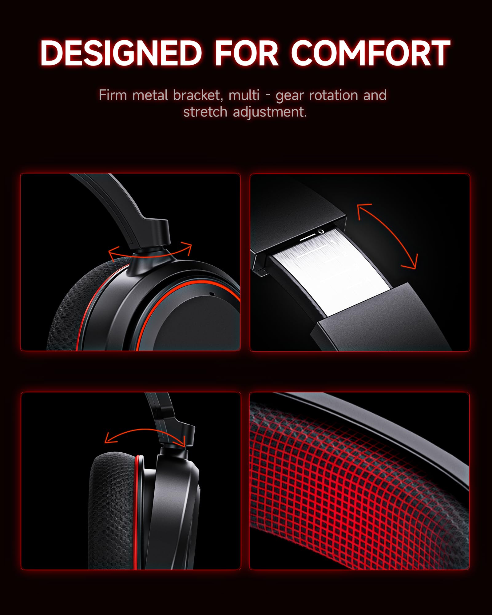 Picun Auriculares inalámbricos G2 para juegos, sonido envolvente virtual 7.1, 2.4 GHz/Bluetooth 5.4/cableado, latencia ultra baja de 5 ms, batería de 100 horas, micrófono ENC con cancelación de ruido