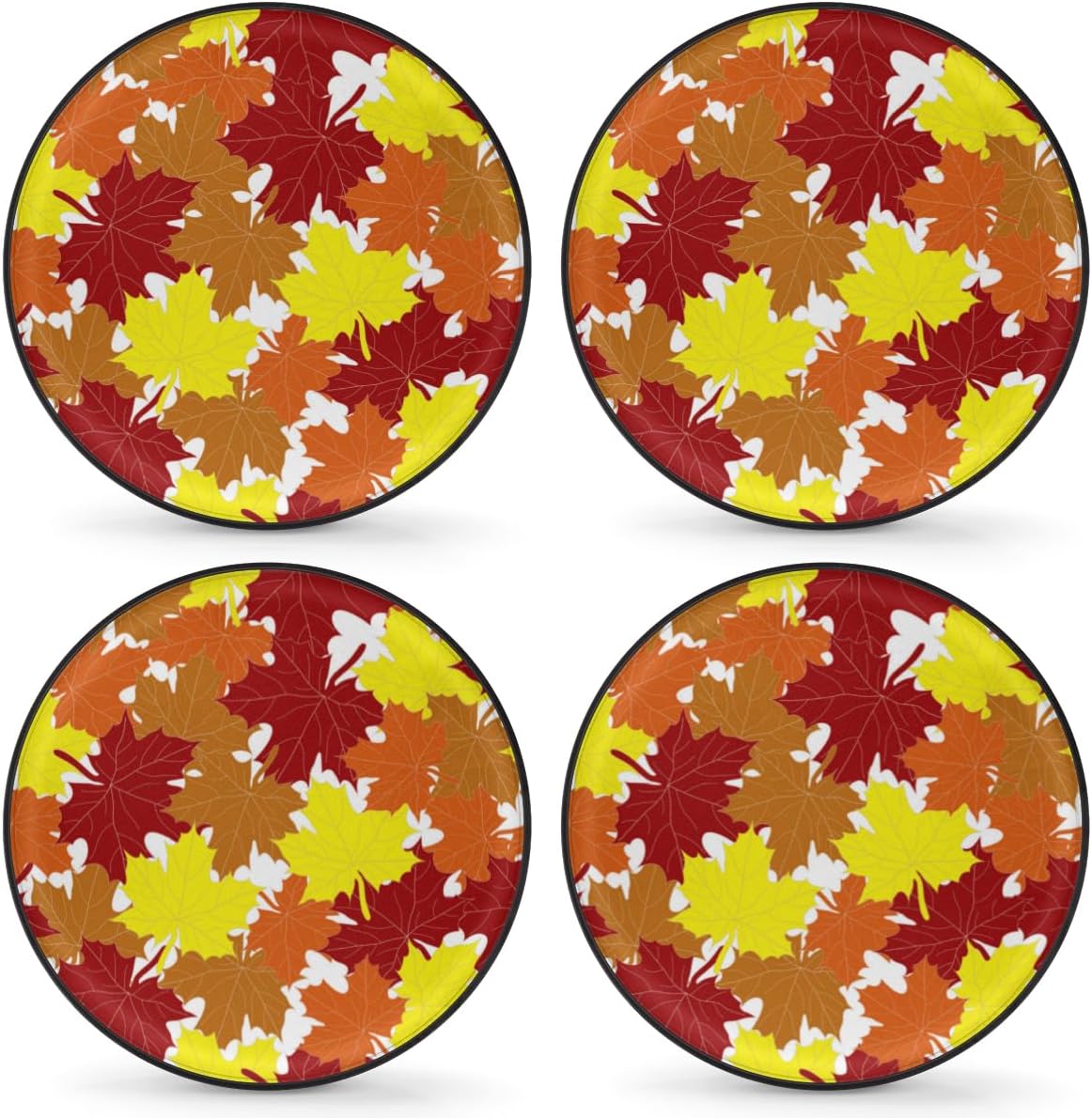 Autumn Maple Leaves Tire Covers Portable Spare Tire Cover Soft Durable Waterproof Dustproof Set of 4 Bags 14 Inches for Car Truck SUV Trailer Camper