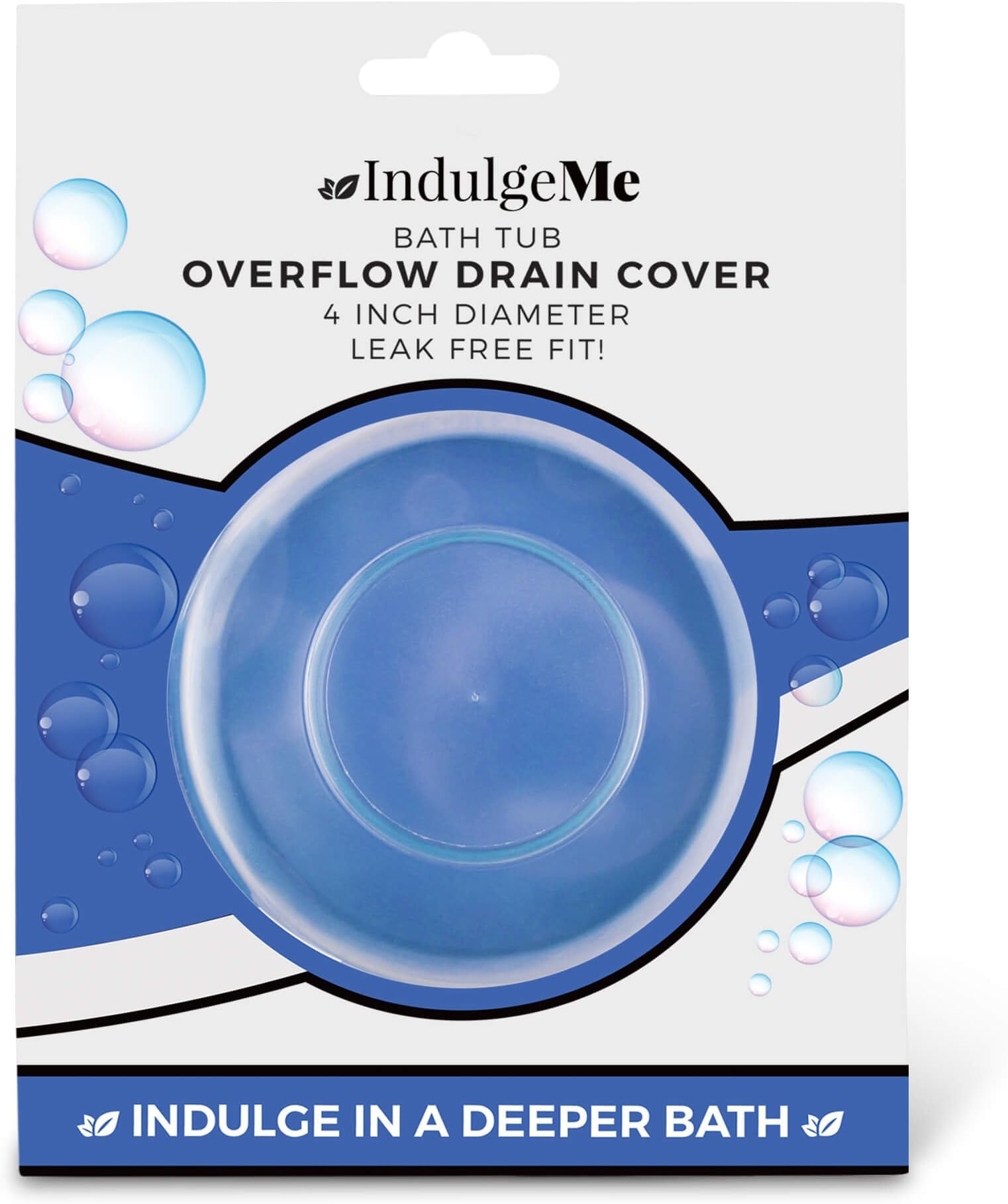 Overflow Drain Cover, 4 Inch Diameter, Enjoy a Deeper Bath, Fits Most Bathtubs Drain Covers