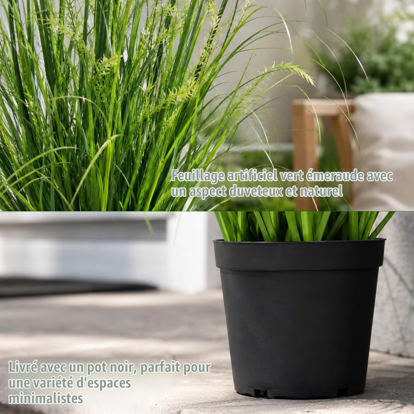 Plante Artificielle de 90cm avec Trois Fleurs Plantes Artificielles Interieur Fausse Plante Exterieur pour Decoration Salon Deco Maison Jardin Bureau Mariage Cadeau de Crémaillère (Lot de 2)