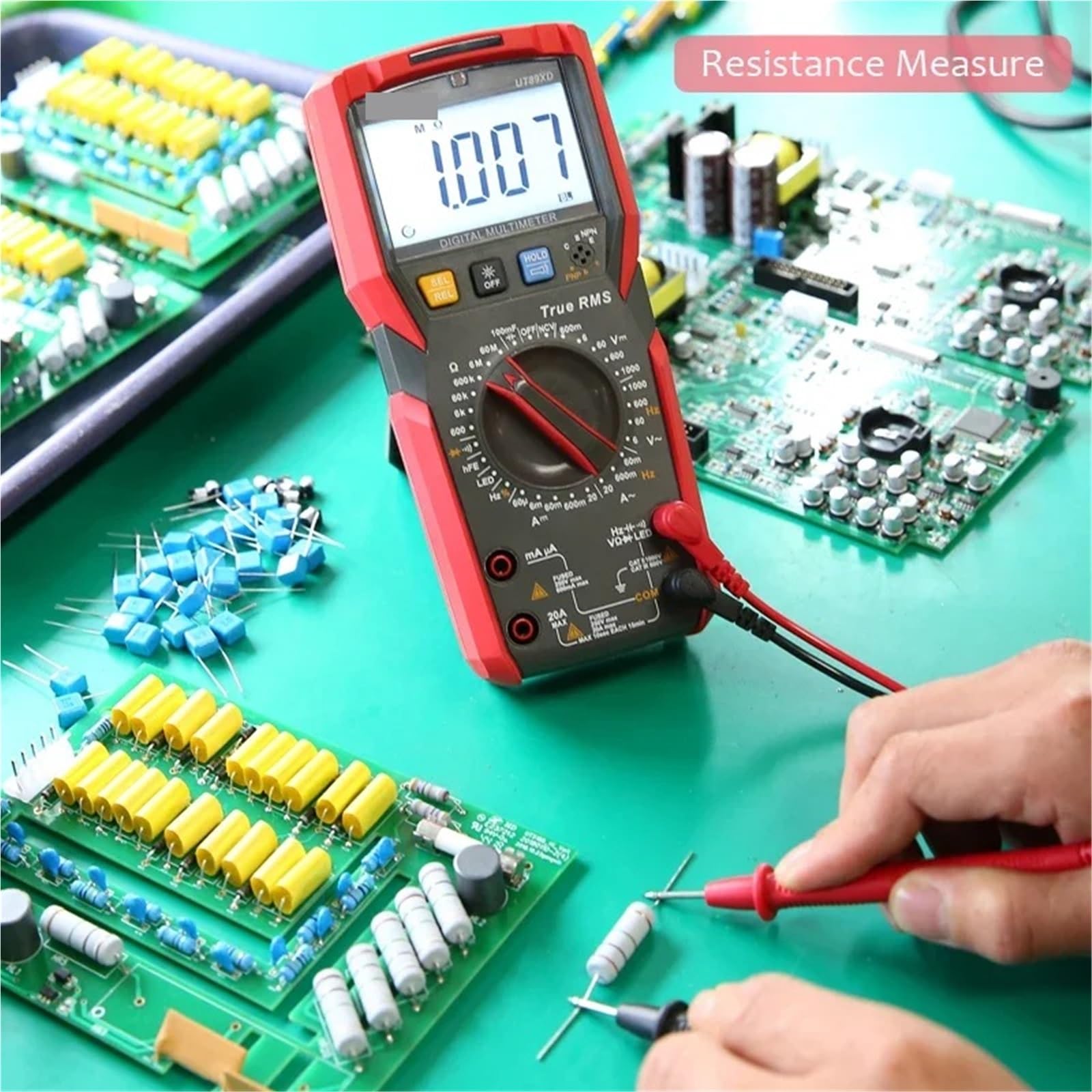 Multímetro Digital, Multímetro digital profesional UT89X UT89XD True RMS NCV 20A Corriente CA CC Voltímetro Probador de resistencia de capacitancia(UT89X)