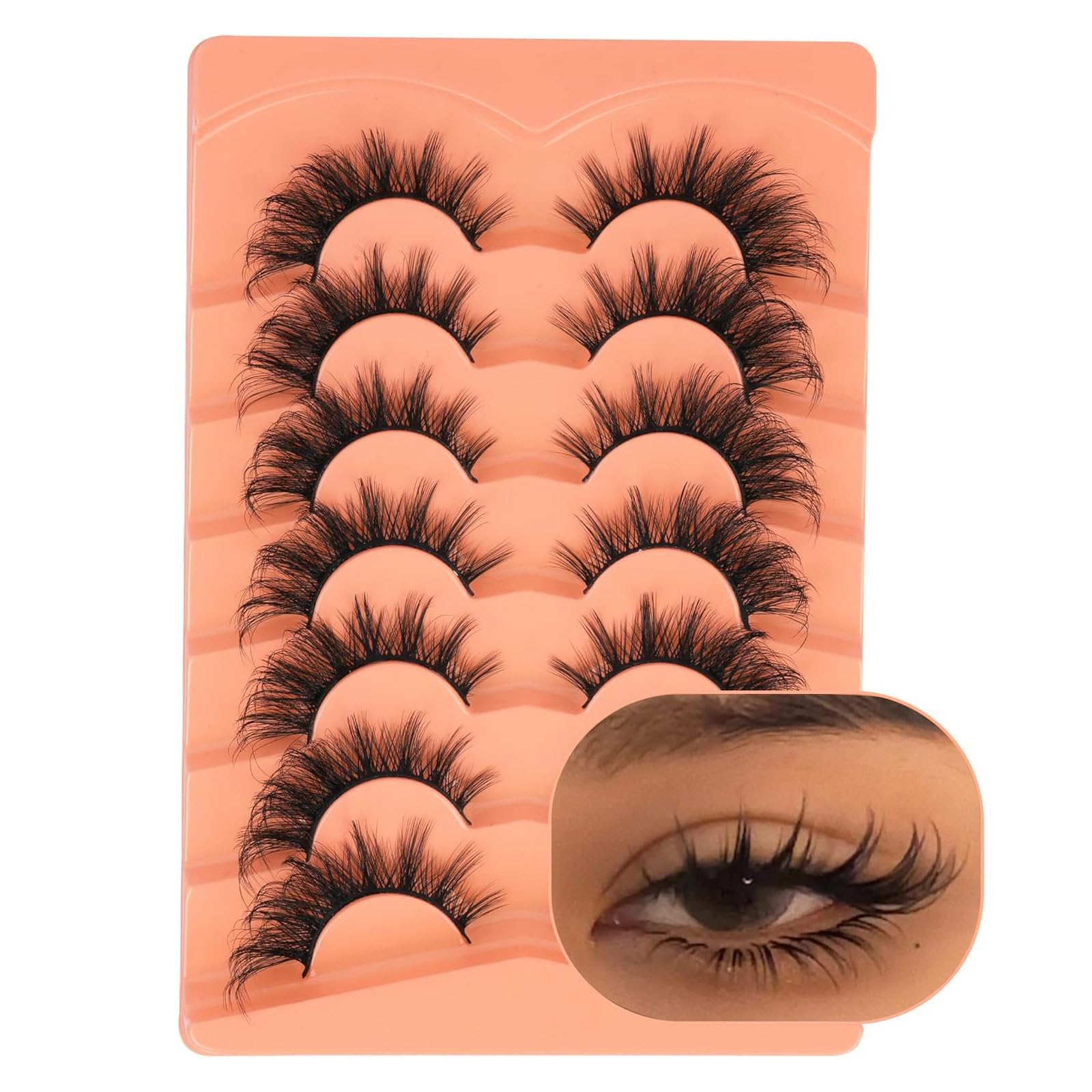 JYTDBCS False Eyelashes Wispy Lashes Natural Look Fake Eyelashes Cat Eye Lashes Faux Mink Fluffy Strip False Lashes Fox Eye Lashes