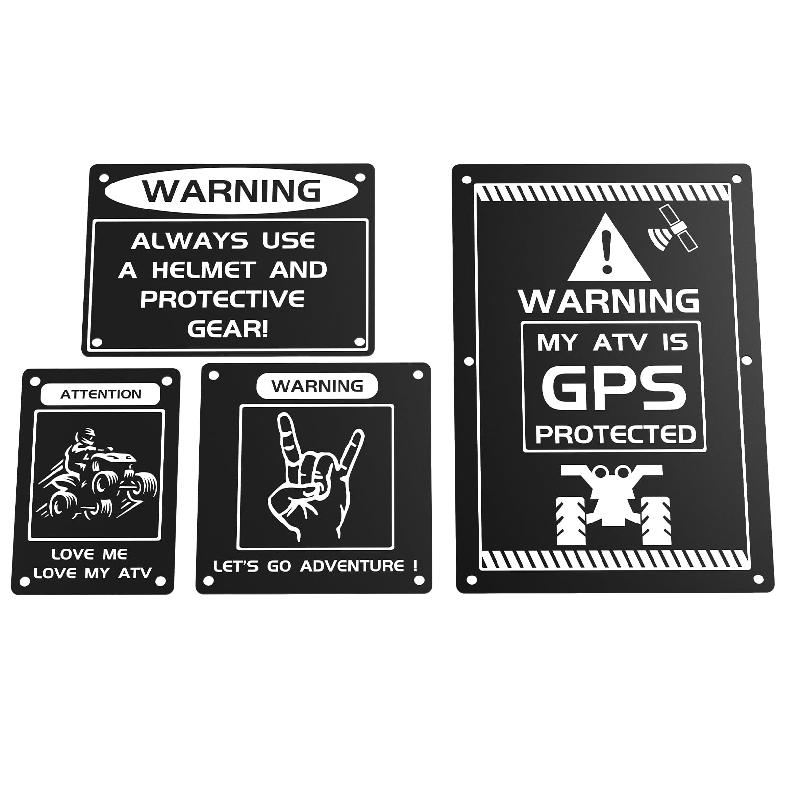 NICECNC Schwarz Fender Warning Tag Board Aufkleber Compatible with Yamaha Raptor 700 2013-2024, Raptor 700R 2013-2024, YFZ450R 2014-2024