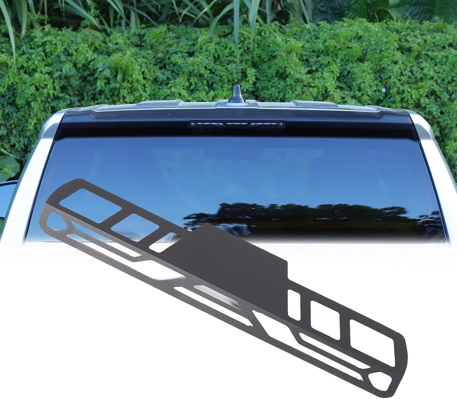 Third Brake Light Protector Cover Trim Compatible with Toyota Tacoma 2024 2025 High Mount Brake Light Cover Rear Lamp Protector Accessories Aluminum Alloy Black 1PCS