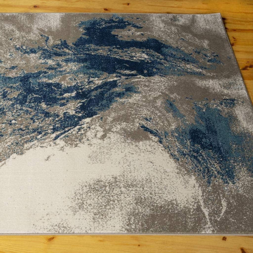 Amazon | LUXE WEAVERS Lagos Collection 5575 ブルー 5x7 抽象