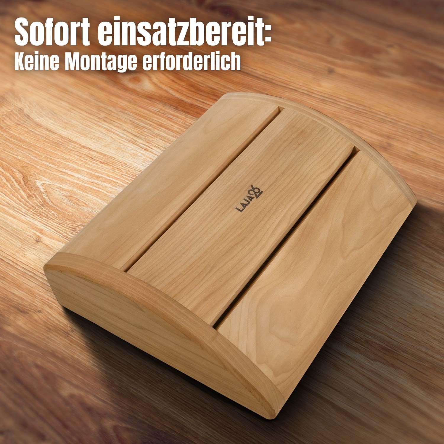 POOL Total LaJa26 Sauna Kopfstütze Relax Thermo FSC Espenholz - Ideal für Nacken und Schultern - Robust - Ergonomisch gewölbt - Entspannend und langlebig - Auch als Rücken- oder Fußstütze nutzbar