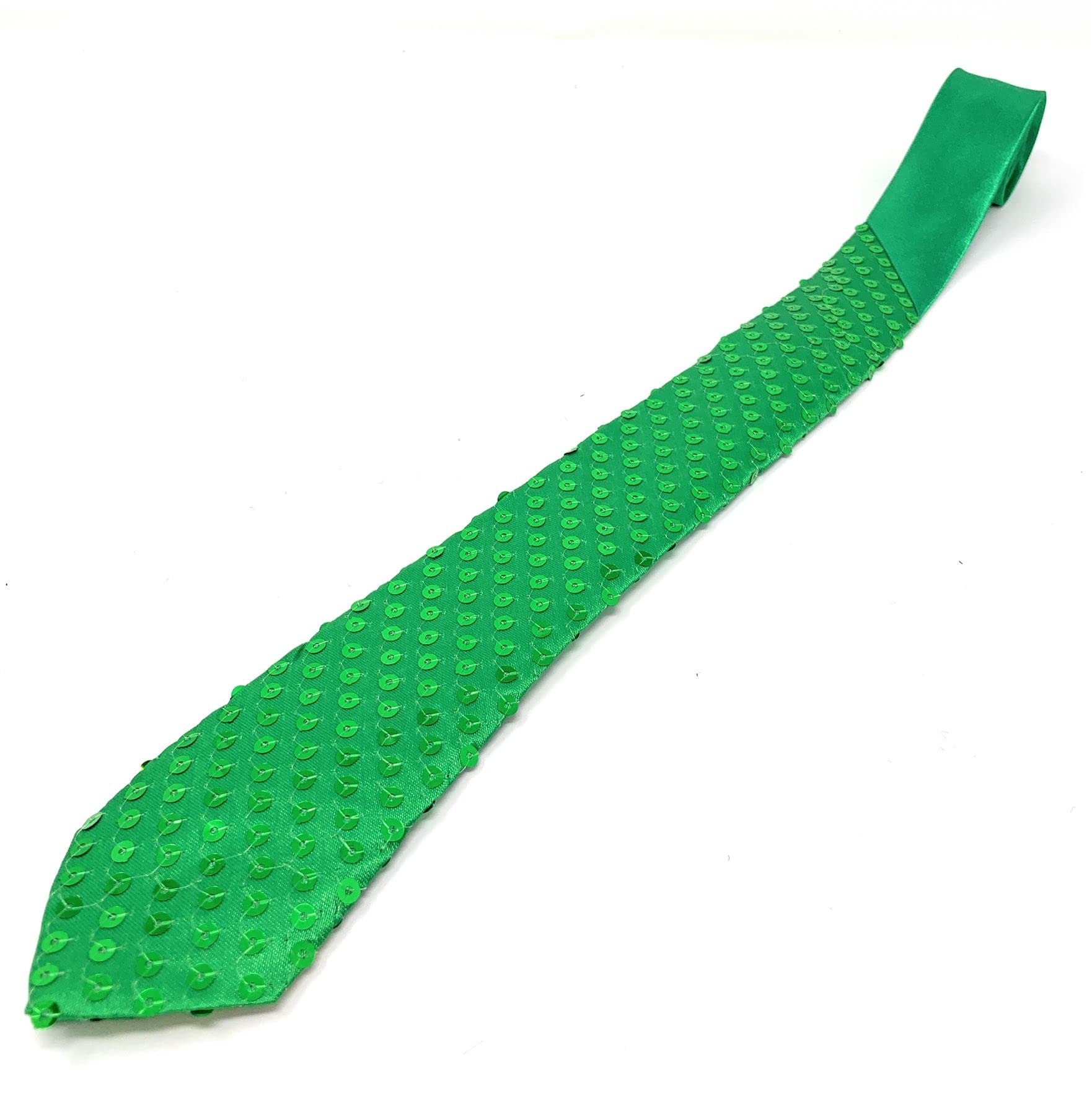 Cadoline Green Mens Sequin Polyester Fancy Dress Tie 38 x 8cm