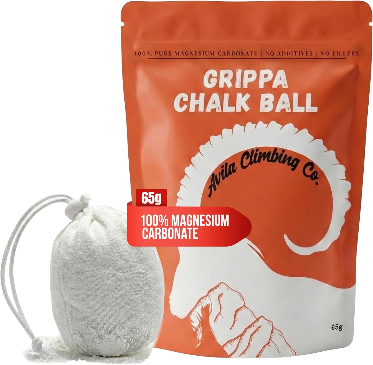Friction Labs Magic Chalk Ball, Premium Gym Chalk Ball in Refillable Sock