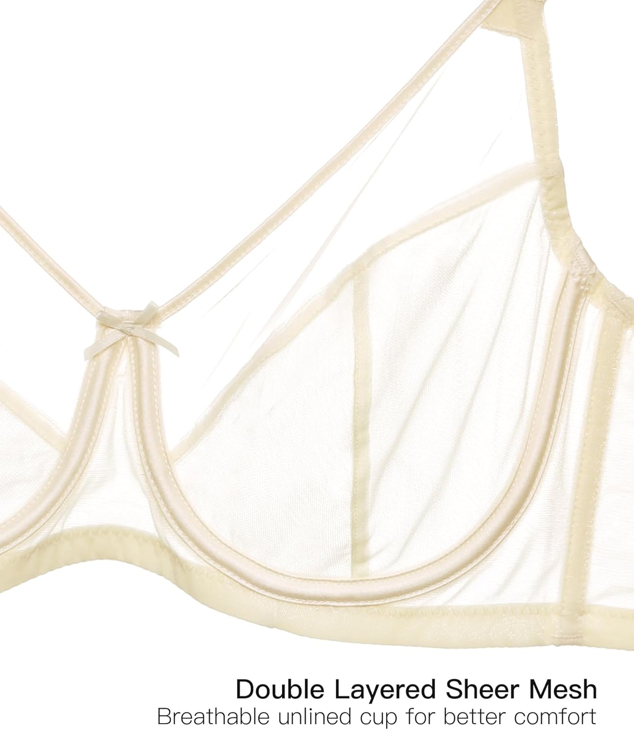 Onlyday Unlined Minimizer Bras for Women Full Coverage Underwire Plus Size Lace Mesh Bras for Large Breasts - Image 5