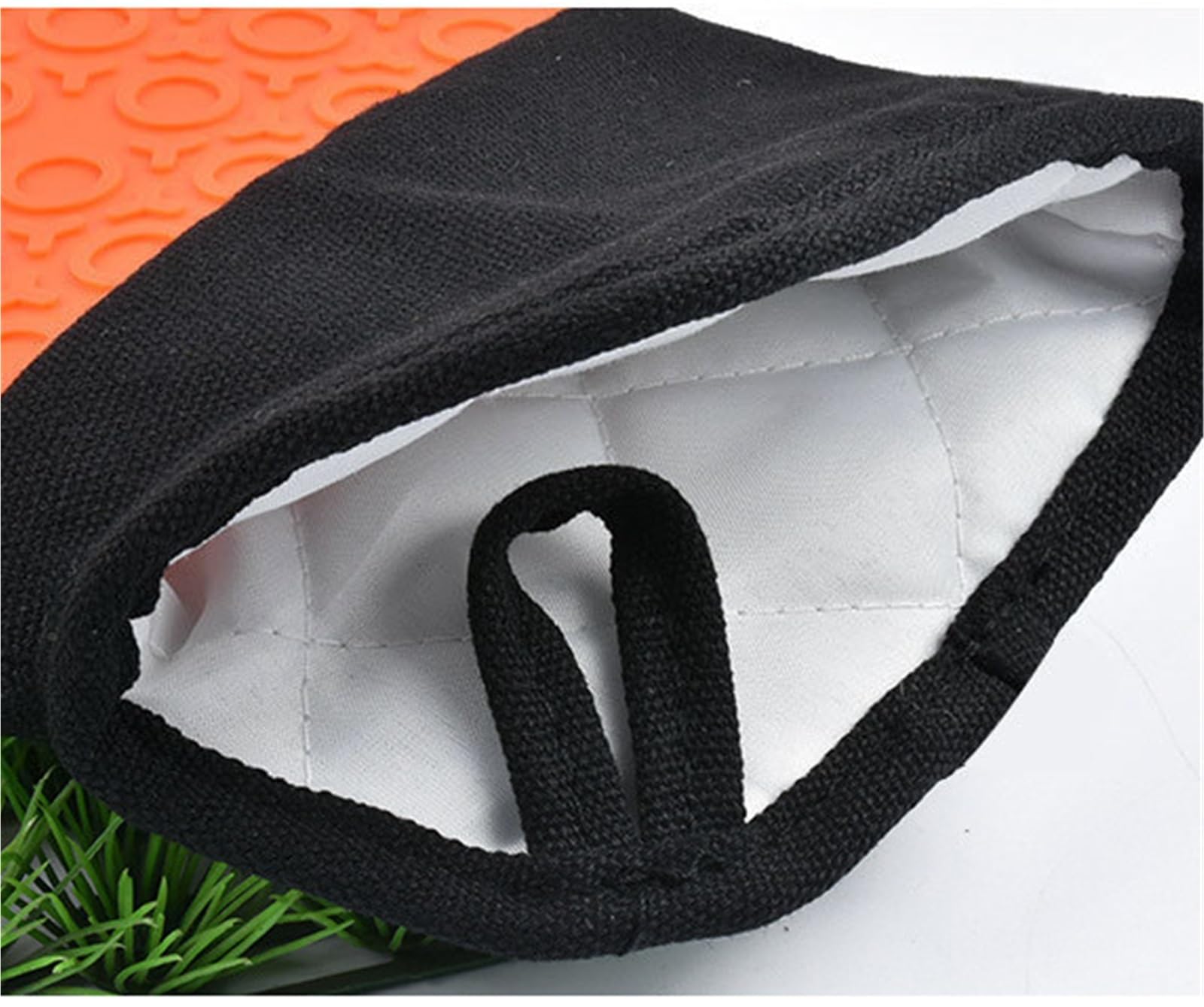Gant Four Maniques Cuisine Mitaines De Four en Silicone avec Doublure en Coton Épais Matelassé, Mitaines Douces for Micro-Ondes Gant Cuisine(Oranje,153g)