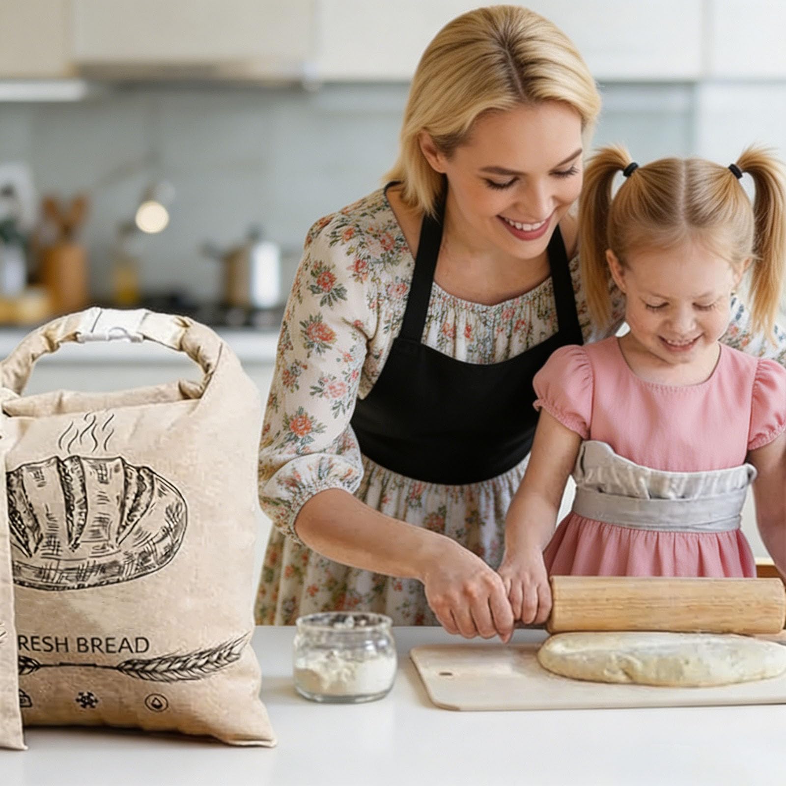 Sacchetti per pane in cera d'api, riutilizzabili, in cera d'api, per conservare il pane fresco, ideali per pasta madre, regalo per picnic, adatti al congelatore, confezione da 2