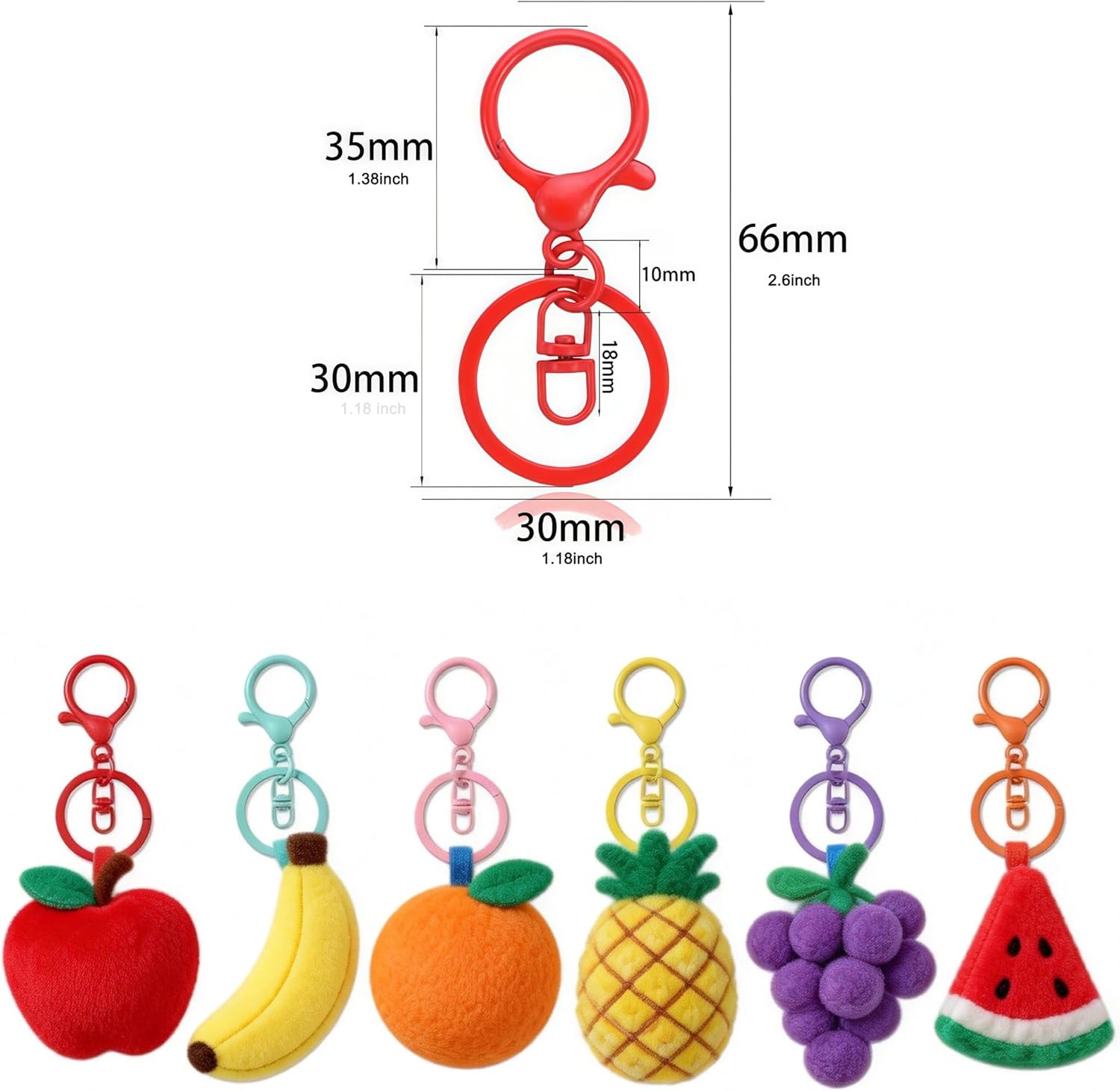 Lobster Claw Clasps for Keychains 24Pcs Metal Large Lobster Claw Clasps Flat Split Key Chain Rings Bag Charm Clip Keychain Clip Hooks for DIY Key Chain Supplies Accessories (Multicolor) - Image 3