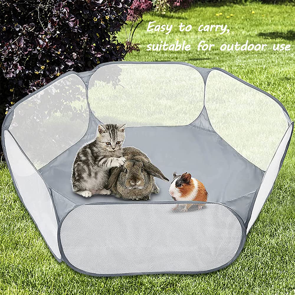 Tragbarer Kleintier-Laufstall – Mit Futternapf & Tasche, Für Welpen, Katzen, Kaninchen