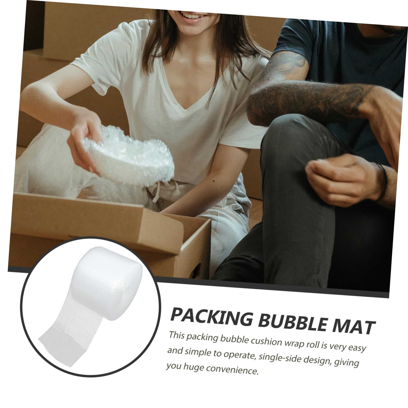 Stoßfeste Luftpolsterfolie Pe Weiß für Verpackungen, 1 Rolle | Verpackungsmaterial zum Schutz, Praktisch Beim Tragen und Aufbewahren, Leicht Abrollbar
