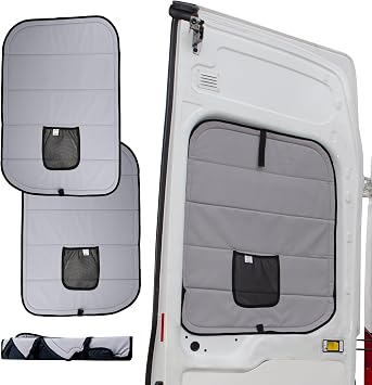 Living in a Bubble Insulated Blackout Rear Door Window Covers for Ford Transit 2015-Current Full Metal Door Pair. Van Life Essentials & Camper Accessories