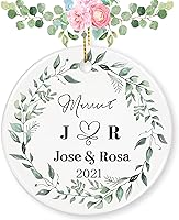 Vista 30 de Adorno personalizado para casados, adornos de Navidad, adorno de compromiso, adorno de boda, regalos de boda, regalos de boda, regalos