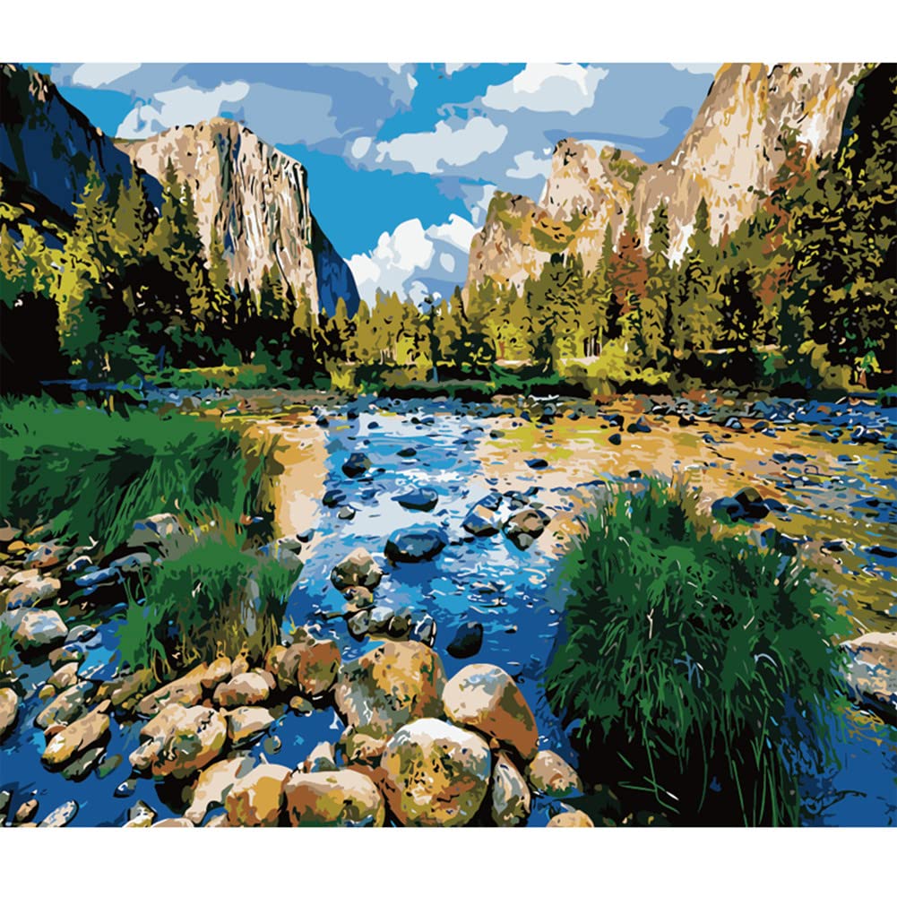 ABEUTY Malen Nach Zahlen – Blauer Himmel & Wolken – 40x50 Cm Leinwand – Ohne Rahmen – DIY Ölgemälde Für Erwachsene & Anfänger