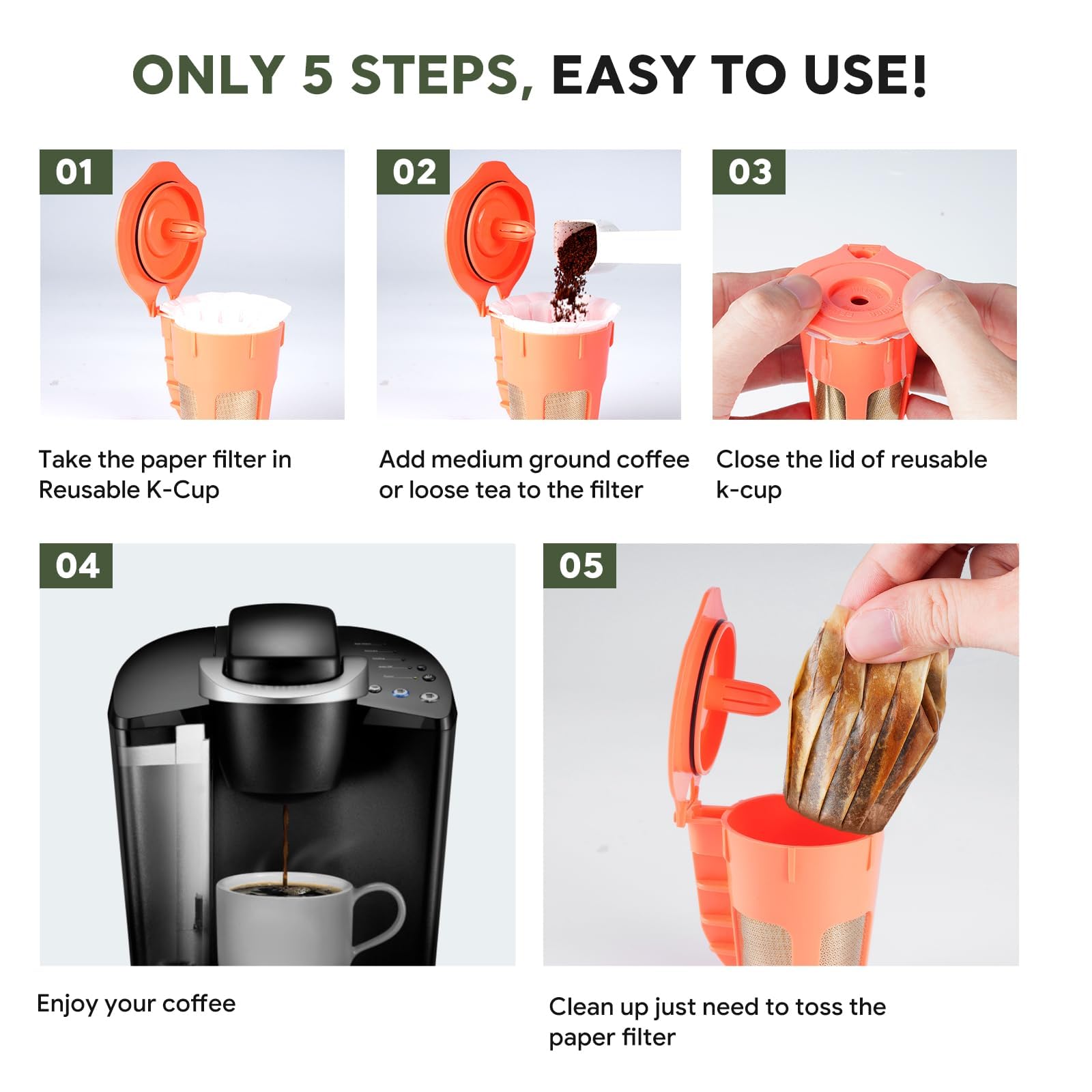 Lot de 200 filtres à café jetables en papier K Cup pour cafetière simple 2.0 K-eurig réutilisables, dosettes de café K-Cup, compatibles avec la plupart des marques de filtre à portion unique 2,0 K