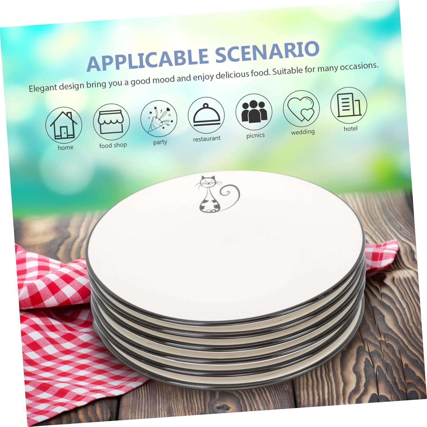 Ciieeo 6pcs Ceramic Cutlery Plates Dinner Plates Pasta Ceramic Dinner Storage Food Serving