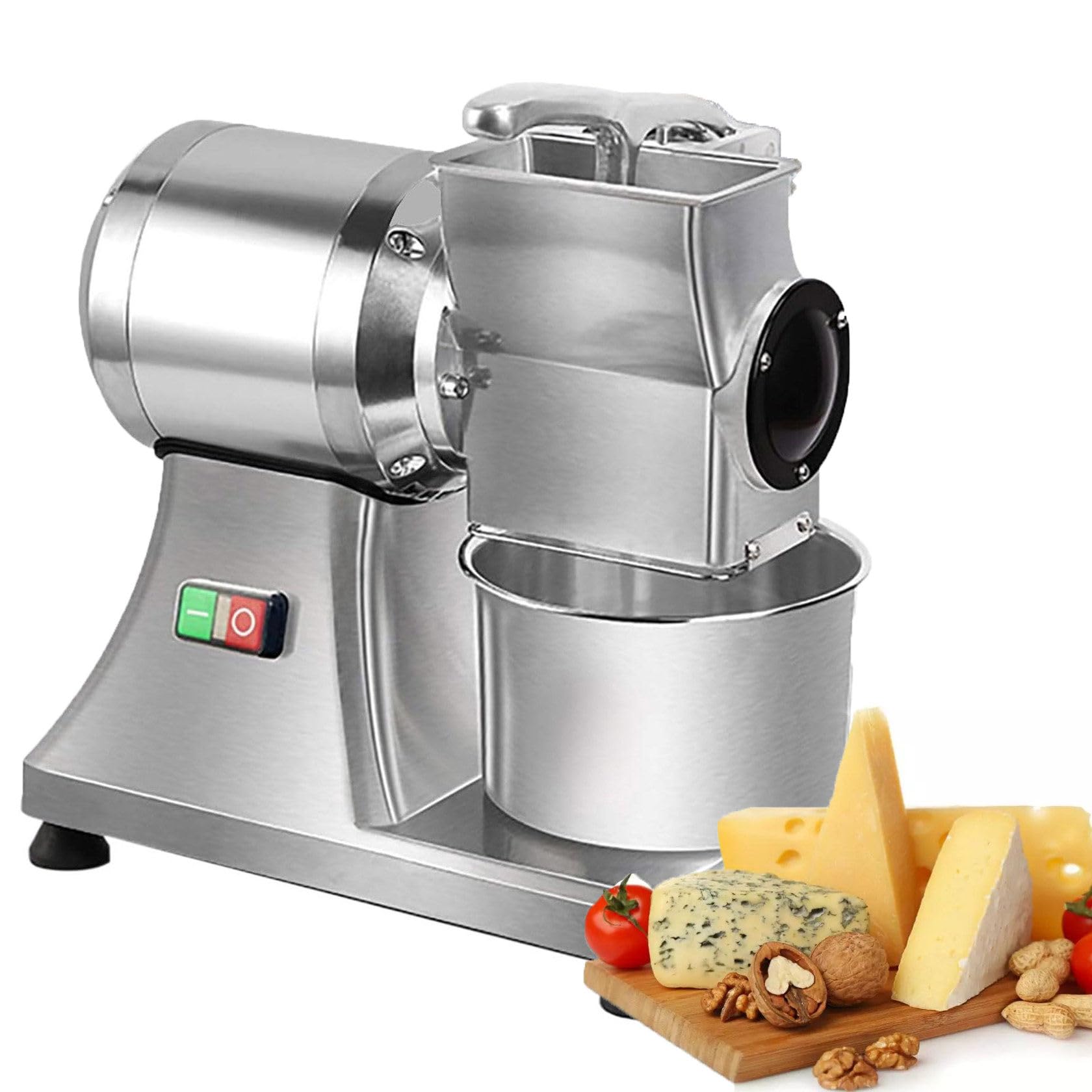 Grattugia per Formaggio Elettrica Commerciale da 550 W, Grattugia per Formaggio, Macinaburro Rotante Elettrico da 88 Libbre/Ora con Contenitore per Formaggio e Peperoncino