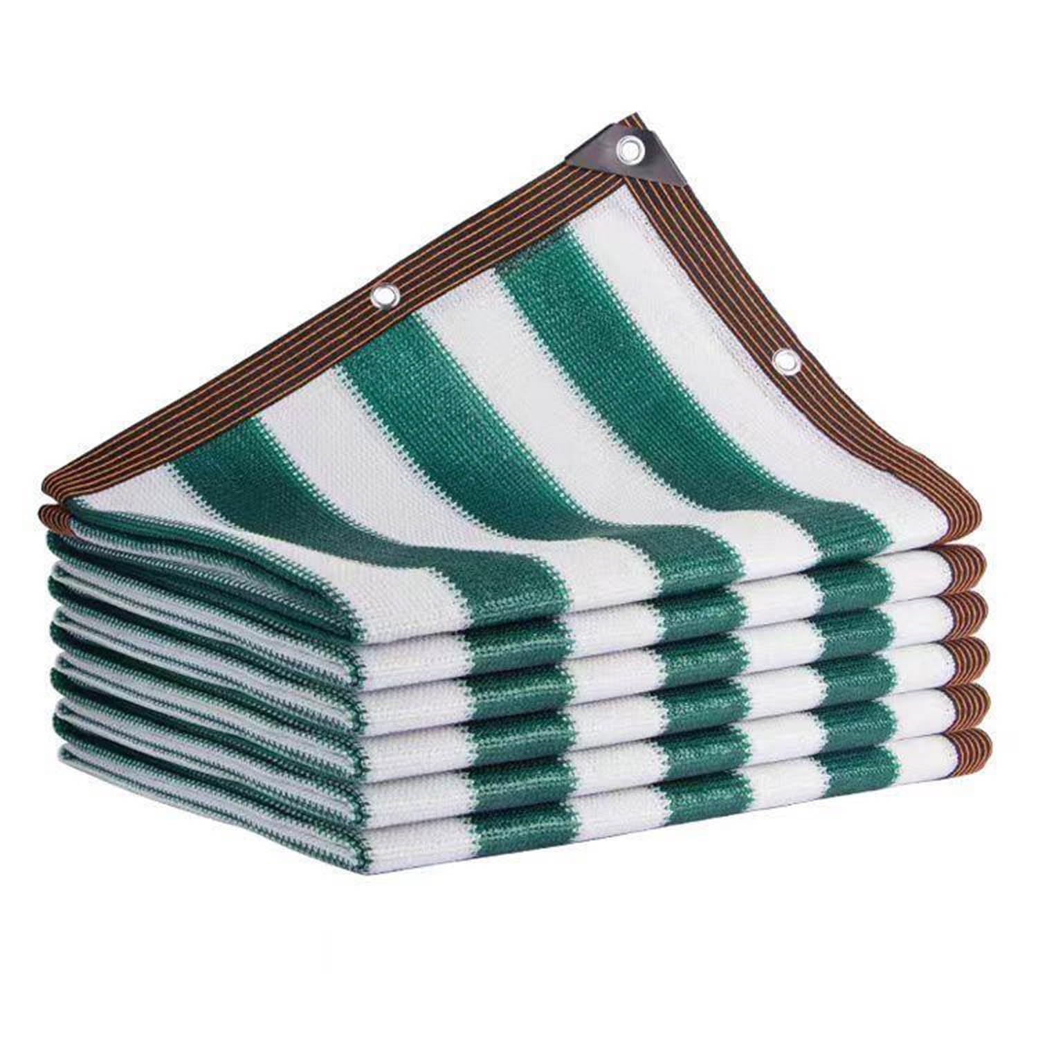 LYGBAOFUL Tissu d'ombrage résistant aux UV avec œillets, bâche en Maille Robuste pour auvent de Patio, arrière-Cour, Utilisation en extérieur (Vert Blanc 6 x 8 m)