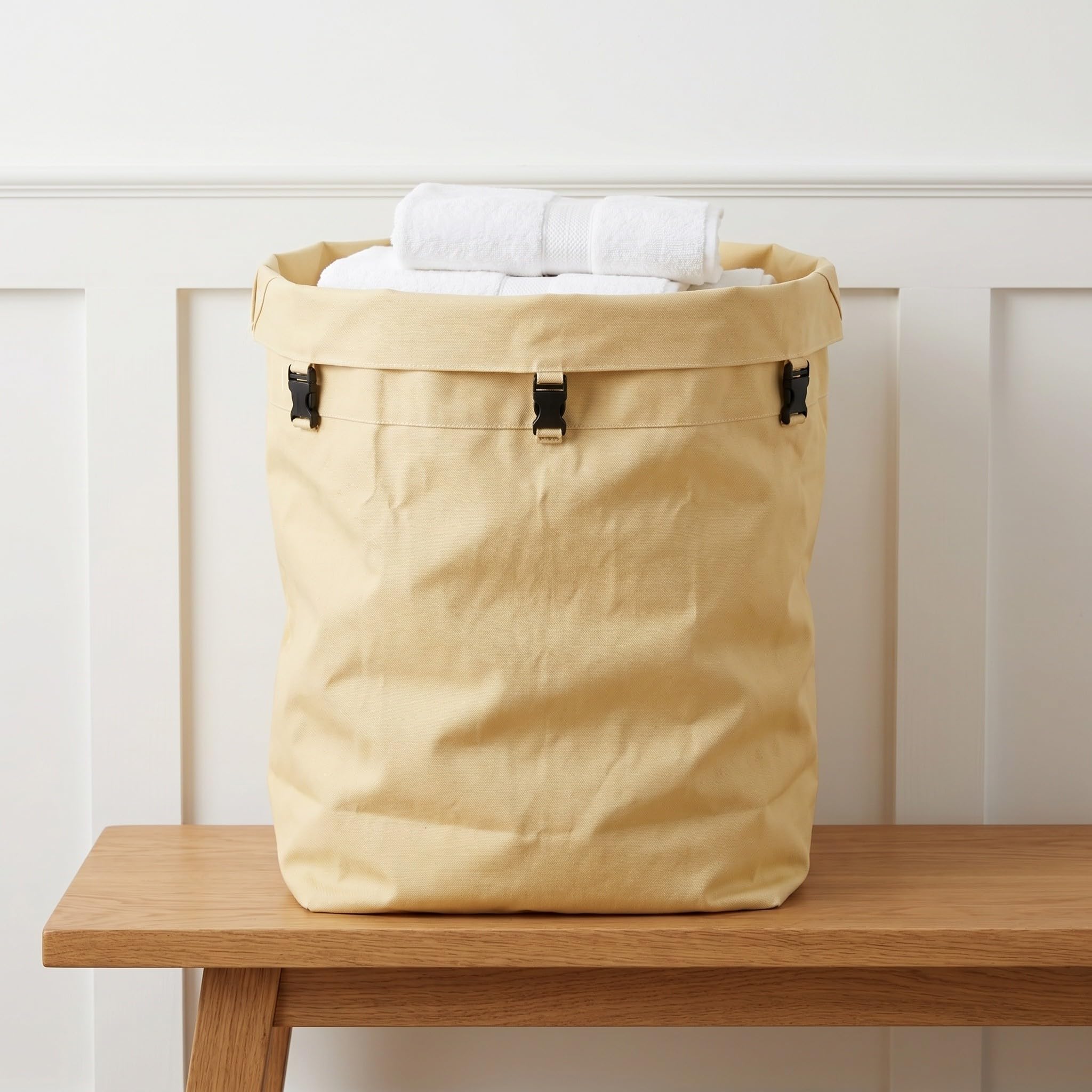 ABOOFAN Borsa in Tela Kaki per Carrello Pulizie e Lavanderia con Apertura e Bordo Rinforzato, Pieghevole per Accesso Rapido in Ambienti di Pulizia e Hotel