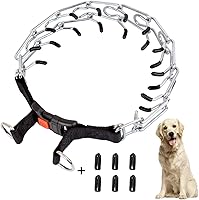 Vista 10 de Collar de punta para perro, collar de entrenamiento para perros con clip de liberación rápida, eslabones ajustables de acero inoxidable con puntas