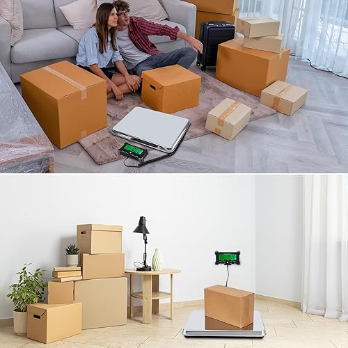 Miniatura 8 de NORJIN Báscula postal de 660 libras, báscula de plataforma grande de 16 x 12 pulgadas, báscula industrial resistente para paquete, batería no