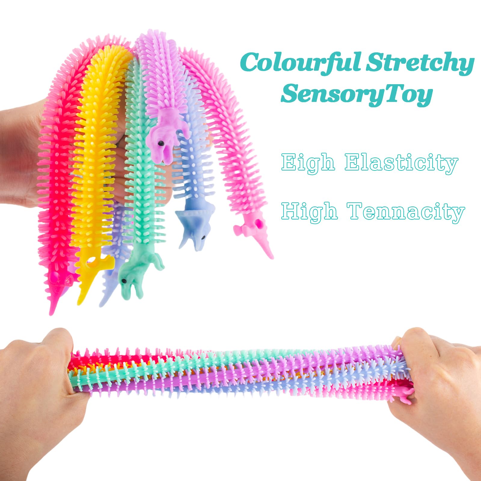 Ainiv 10Pz Dinosaurio Juguetes Antiestres, Cuerdas Elásticas para Aliviar el Estrés, Vistoso Stretchy String Fidget Toy, Juguetes Sensoriales para Ainiv 10Pz Dinosaurio Juguetes Antiestres, Cuerdas Elásticas para Aliviar el Estrés, Vistoso Stretchy String Fidget Toy, Juguetes Sensoriales para