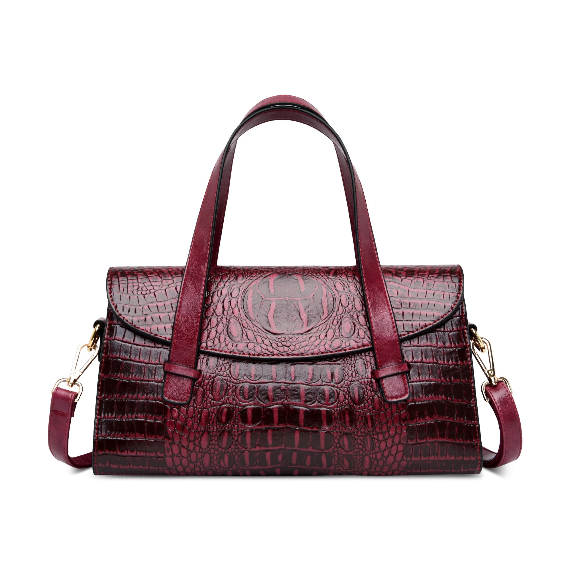 DIRRONA Damen Retro Umhängetasche Mode Krokodilmuster Henkeltasche Handtasche Täglich Casual Reisen Messenger Umhängetaschen Dating Arbeiten Party Pu Leder Elegant Umhängetaschen Lila