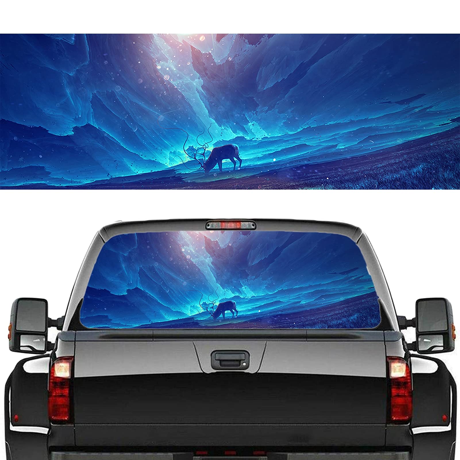 Decalcomania Americana Per Lunotto Posteriore Camion E SUV, Adesivo In Vinile Perforato 165x43.9cm, Bandiera USA, Regalo Personalizzato Auto