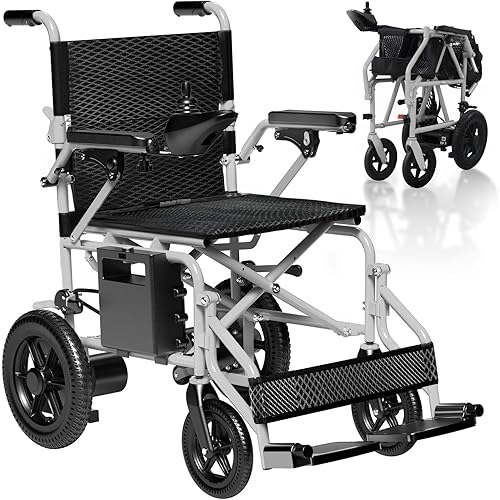 HASSKY Electric Wheelchairs for Adults, Foldable Power Wheelchairs 15+ Miles Long Travel Range for All-Terrain, Durable Motorized Wheelchair for Seniors, Grey