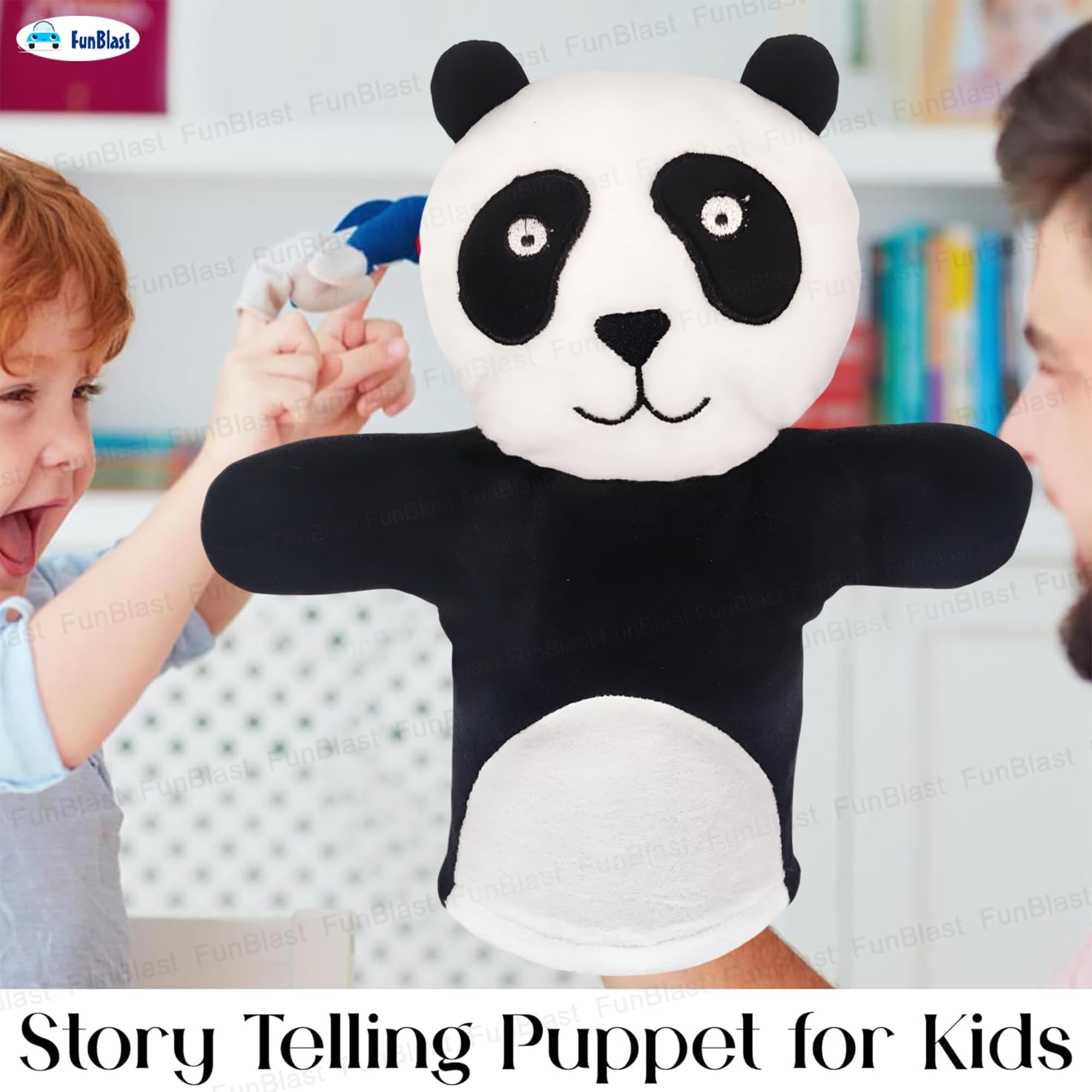 FunBlast Hand Puppets for Kids - Story Telling Puppet for Kids, Hand Puppet Toy, Plush Animals Puppet Toys, Fun Play Learning Toys (Panda) 4