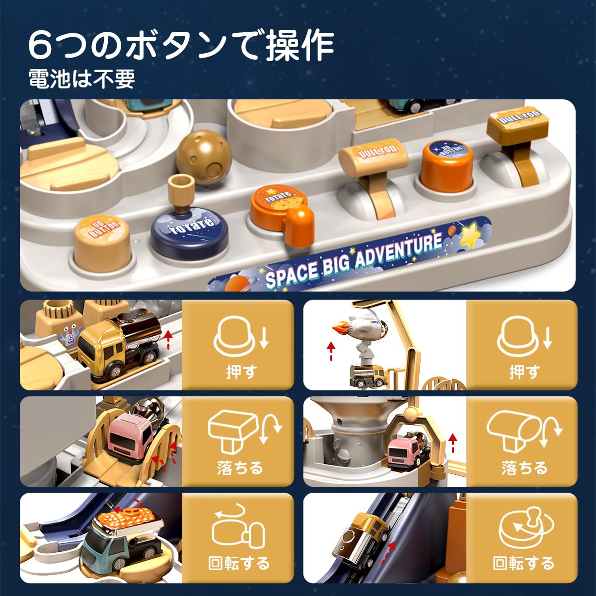 Amazon.co.jp: KaeKid 車 おもちゃ 男の子 レース トラック大冒険
