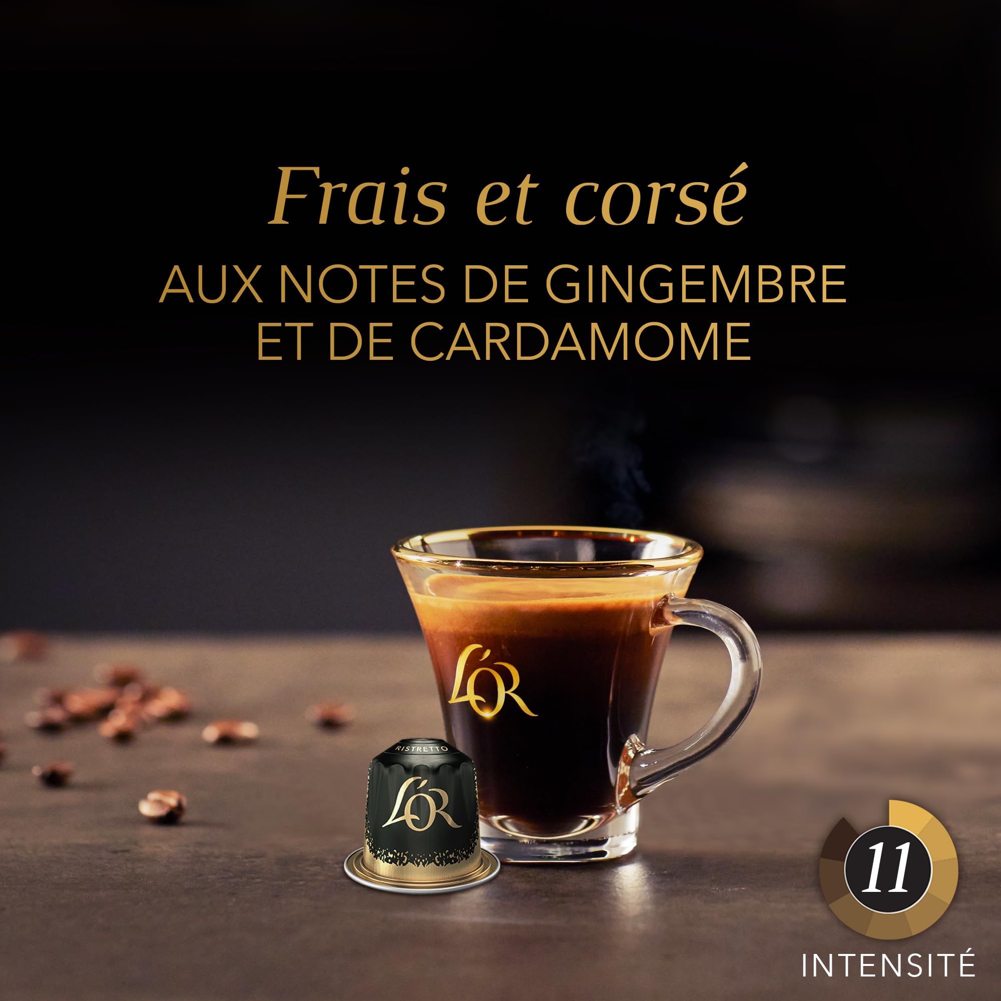 L'Or Espresso Café - 200 Capsules Ristretto Intensité 11 | Compatibles Nespresso®*, lot de 10 x 20 capsules aluminium