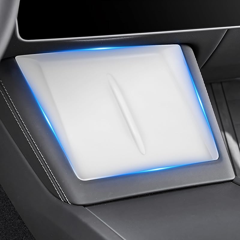 Tapete de proteção para base de carregamento sem fio Tesla Model 3 Highland 2024–2027 branco frani