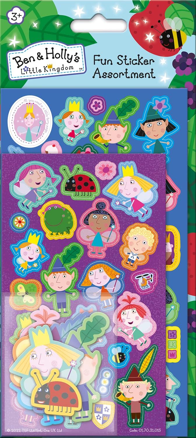 Paper Projects Ben & Holly's Little Kingdom Assortment Sticker Pack | Includes 3 Types of Stickers | Perfect for Decoration and Scrapbooking, Blue, 24.5cm x 11cm (01.70.31.015)