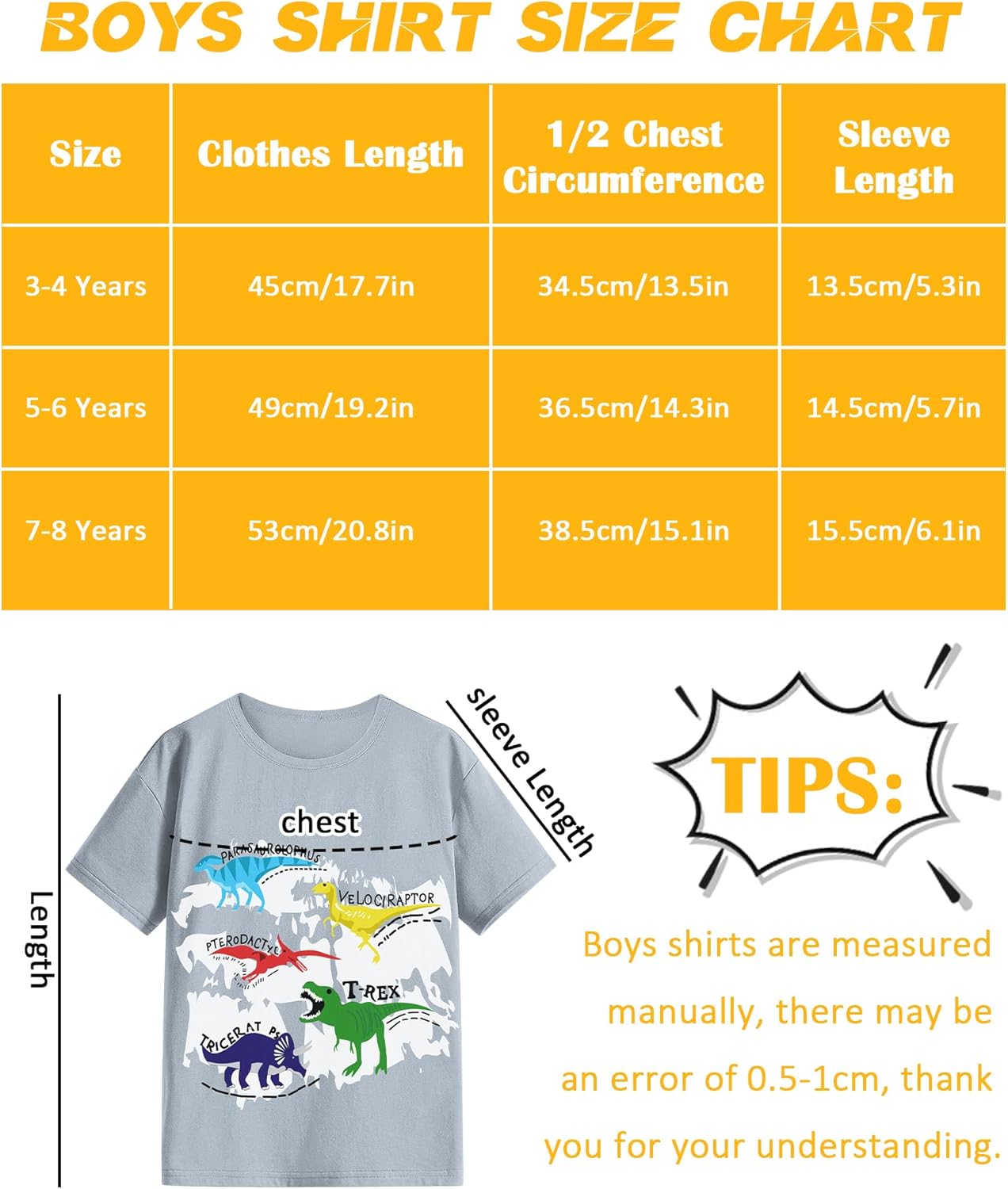 Boys T Shirts, Toddler Boys Graphic Tees, Boy Short Sleeve Tee Shirts Tops for 3-8 Years Kids - Image 7