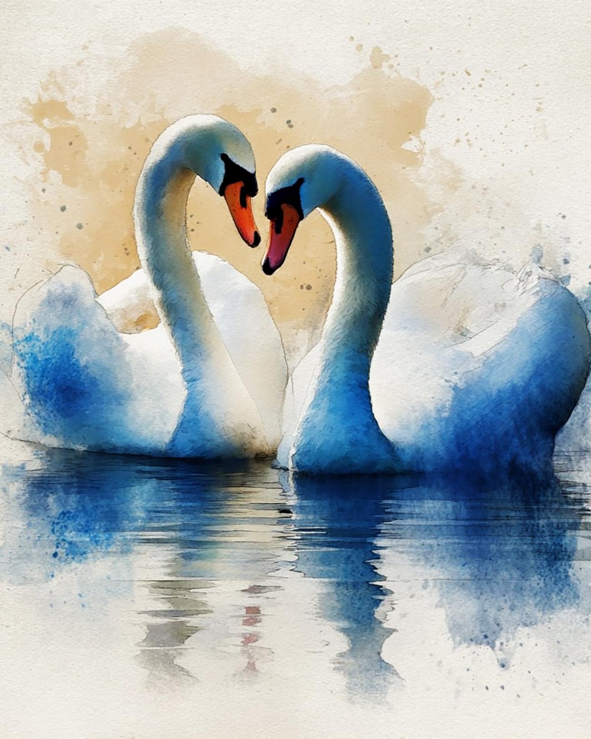 LIUBAISHI Paint by Numbers for Adults – 16x20 Canvas | Oil Painting Kit for Home Decor, Stress Relief Craft, Gift for Adults with Paints and Brushes-Swan Love Shadow