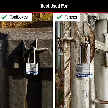 Master Lock 3DLH Outdoor Padlock with Key, 1 Pack