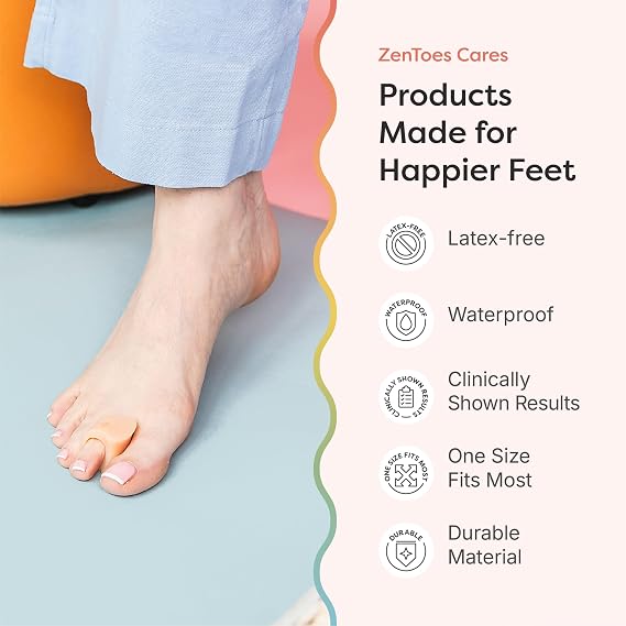 ZenToes Gel Toe Spacers for Bunions & Overlapping Toes, 4 Count