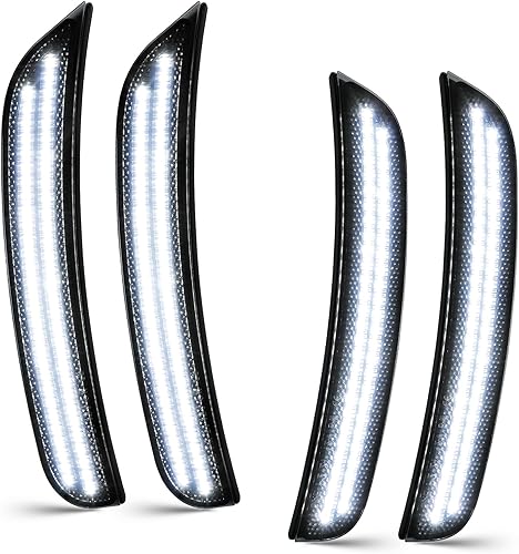 Luces LED de posición laterales blancas compatibles con Dodge Charger 2015 2016 2017 2018 2019 2020 2021 parachoques delantero trasero parachoques