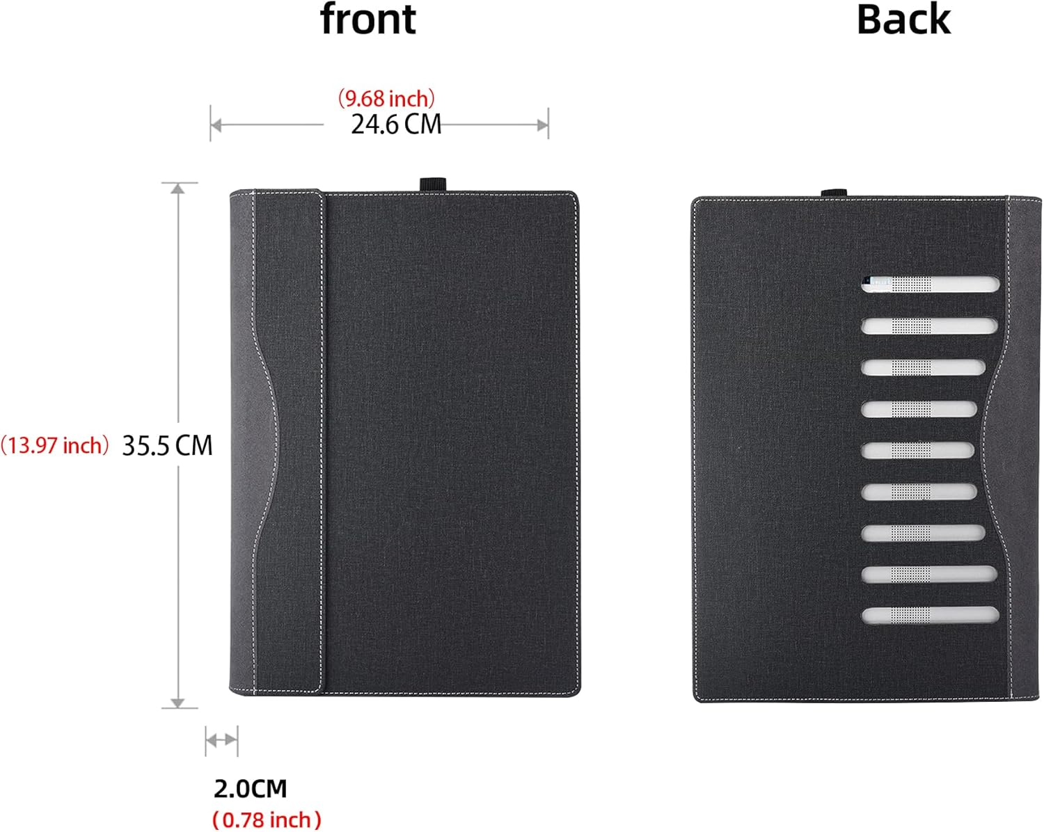 Laptop case for Dell XPS 16 Laptop DA16260[not Compatible with Any Other Model] ，PU Leather Inside Pocket Cove (Dark Gray)