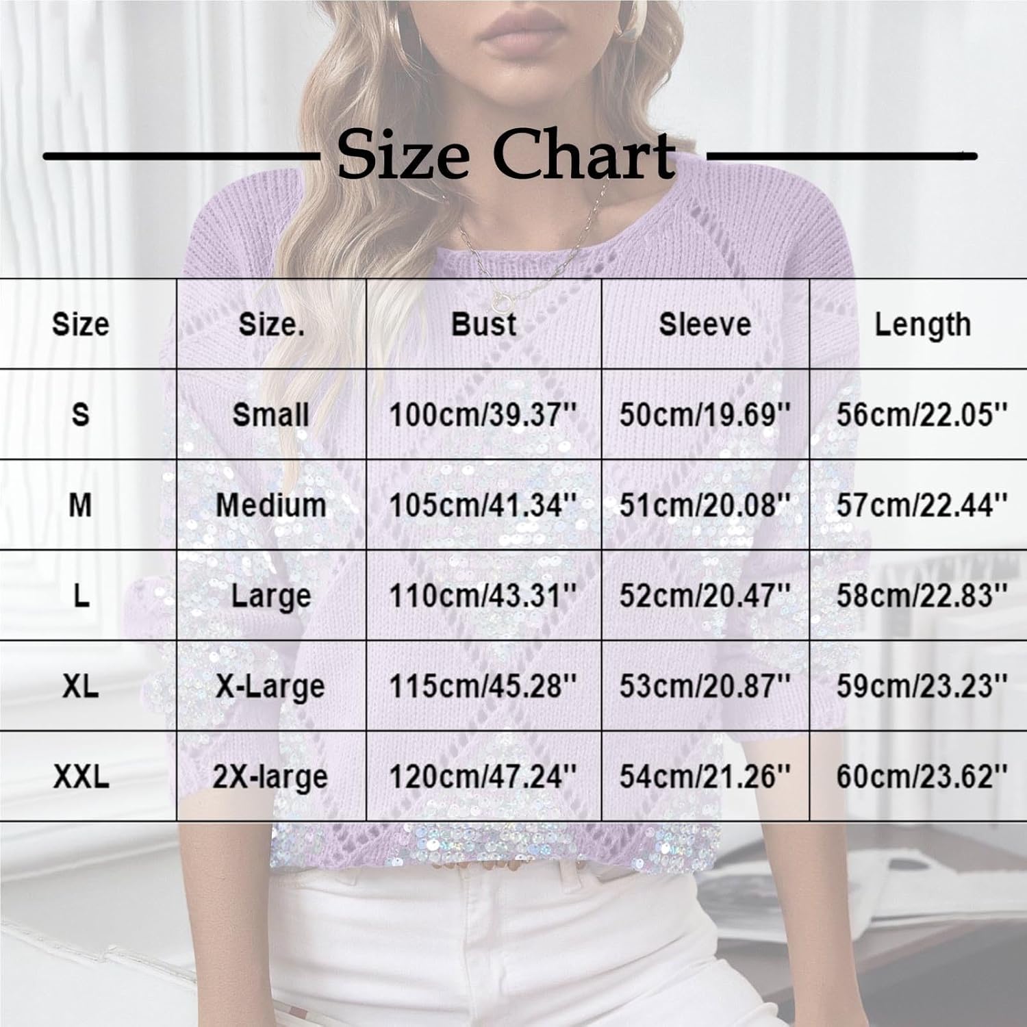 Women's Fashion Hollow-Out Sequin Sweater - Pattern Loose Knit Pullover with Sparkle, Eye-catching Round Neck Tops