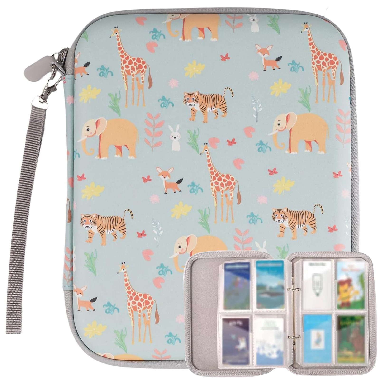 Card Collection Binder, 80-Pocket Zippered Loose-Leaf Folder, Canvas Card Box
