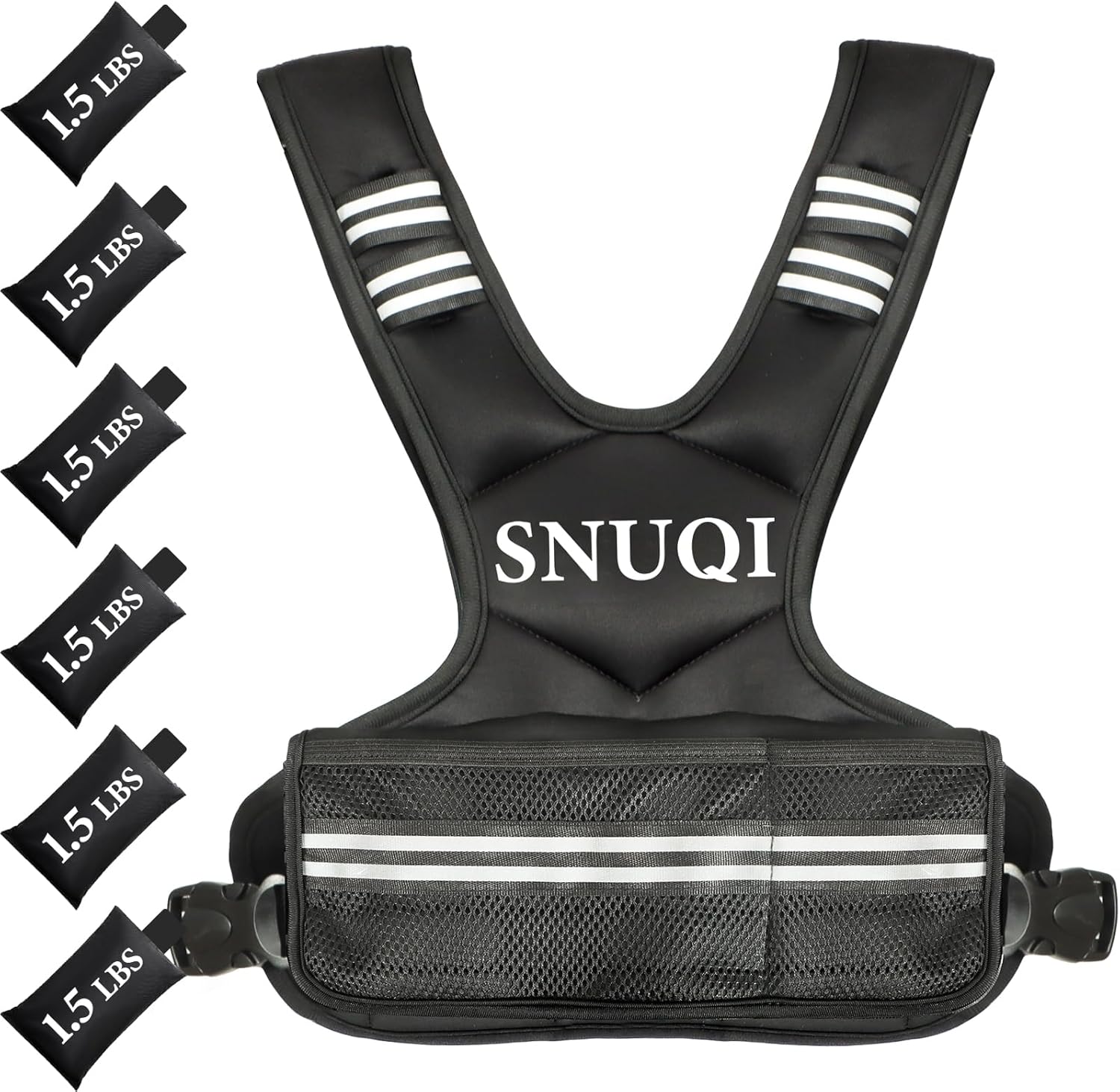 Adjustable Weighted Vest for Men and Women 4-10lbs/9-18lbs/20-32lbs Weighted Vest with 6 Ironsand Weights for Home Workouts Adjustable Body Weight Vest Exercise Set for Cardio and Strength Training 9-18 lb. black