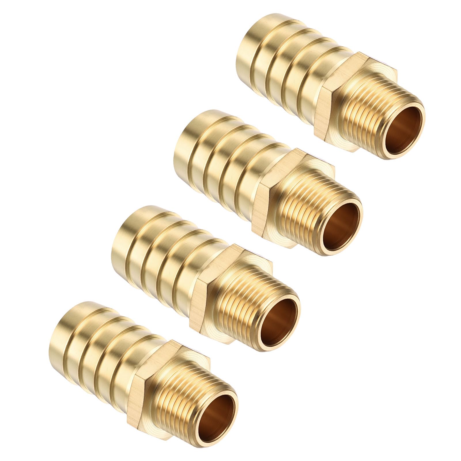 Kozelo 4pcs Brass Hose Barb Fittings 19mm Hose Barb to 10mm NPT Male — image 1