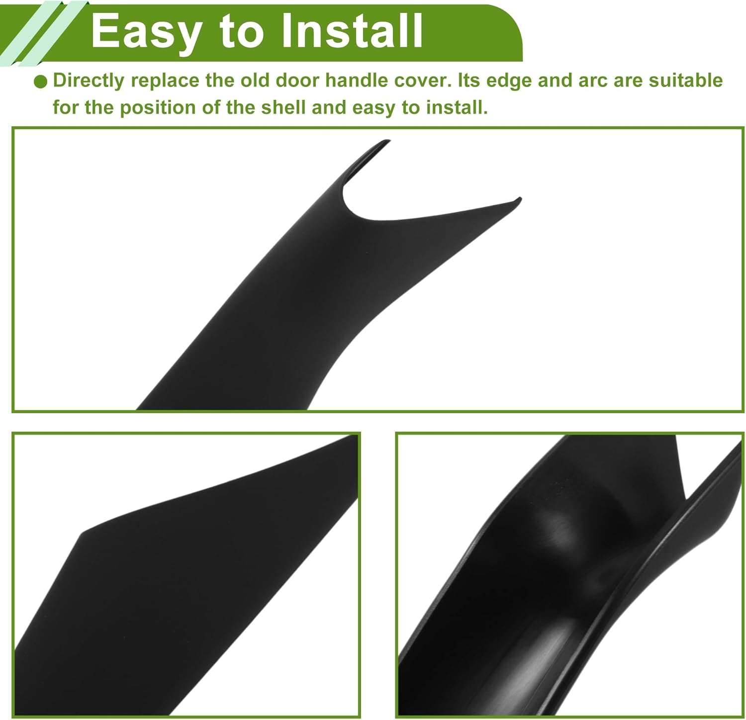 Door Panel Handle Pull Trim Cover for BMW 5 Series G30 G31 520i 530e 530i 540d 540i 550i 2017-2022 Black ABS 1 Pair