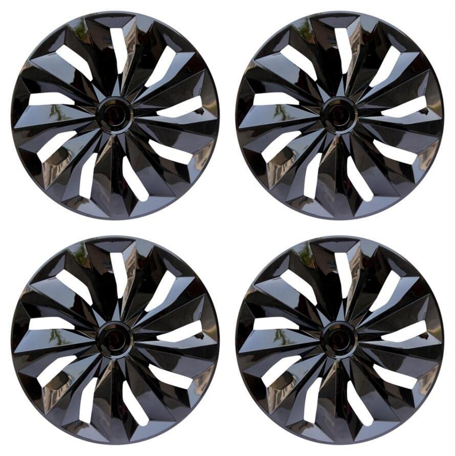 ABX Hubcap Wheel Covers Hub Caps 15 Inch Set of 4 Black Universal Wheel Rim Cover R15 Stylish Car Decor Wheel Covers for Toyota Camry Nissan Mazda (black-04-TT, 15 inch)