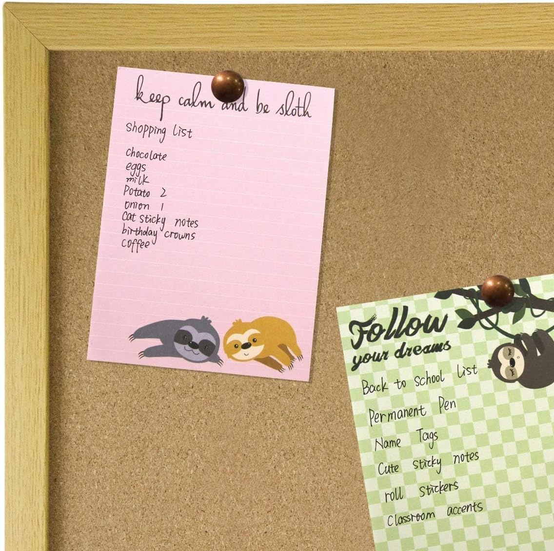 Fancy Land Sloth Memo Pads 4 Pack Funny Animal Notepads for Office Home Teacher Appreciation Valentine Gift School Supply to Do List Lazy Day - Image 3